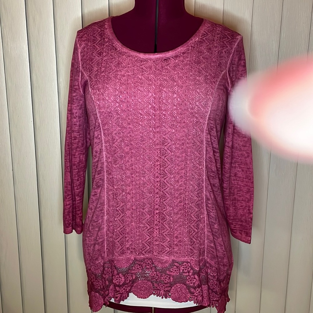 NWOT Style & Co. lace front knit tunic sweater. Size M